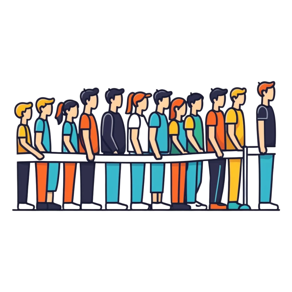 Line of people in a queue sticker