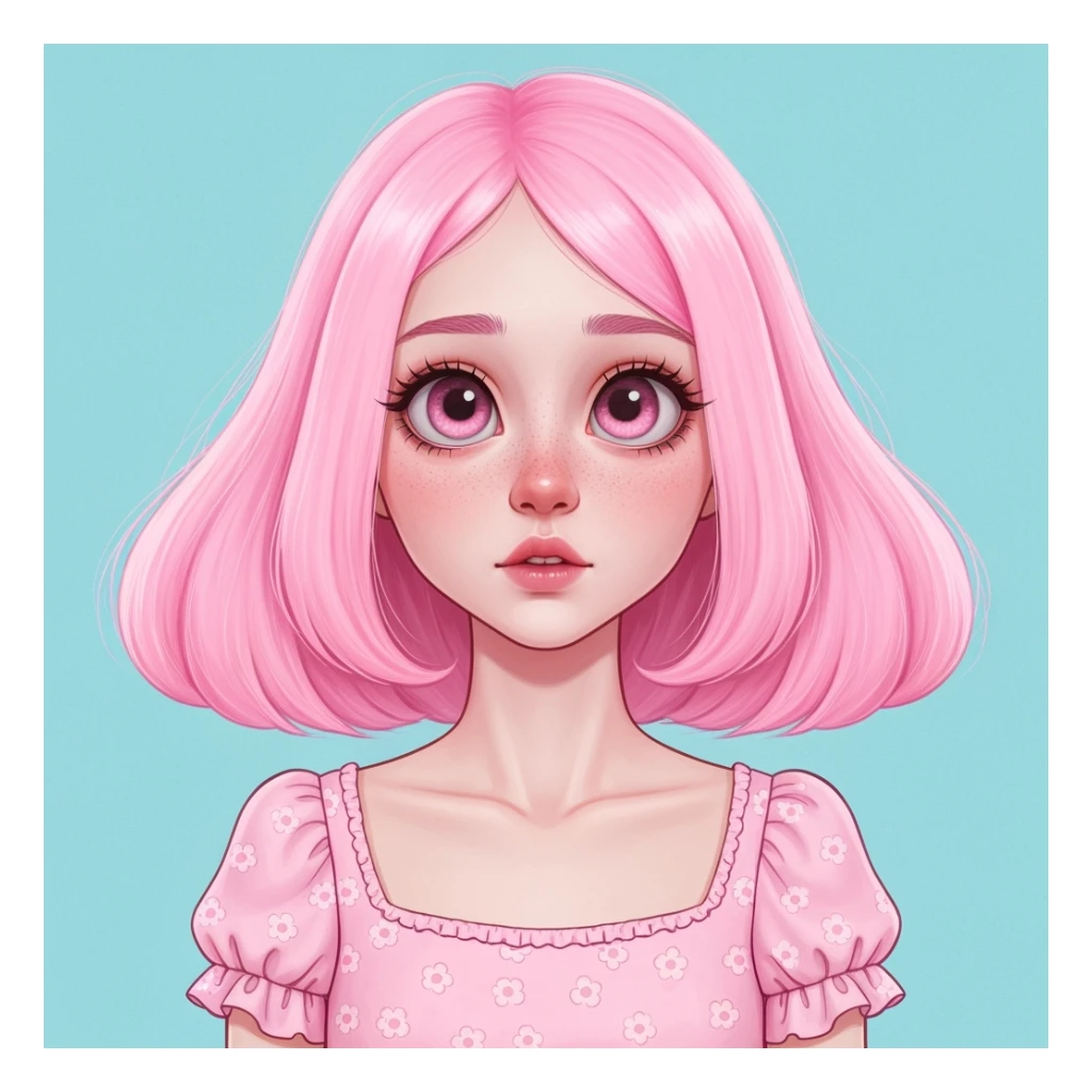 pastel horror profile picture, cute, expressive, minimal, variation 3 sticker