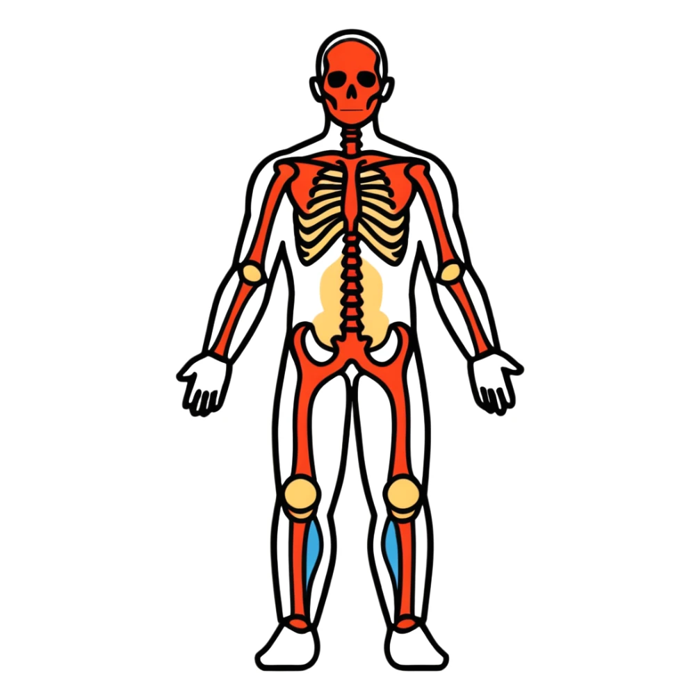 human body silhouette, standing, anatomical illustration sticker