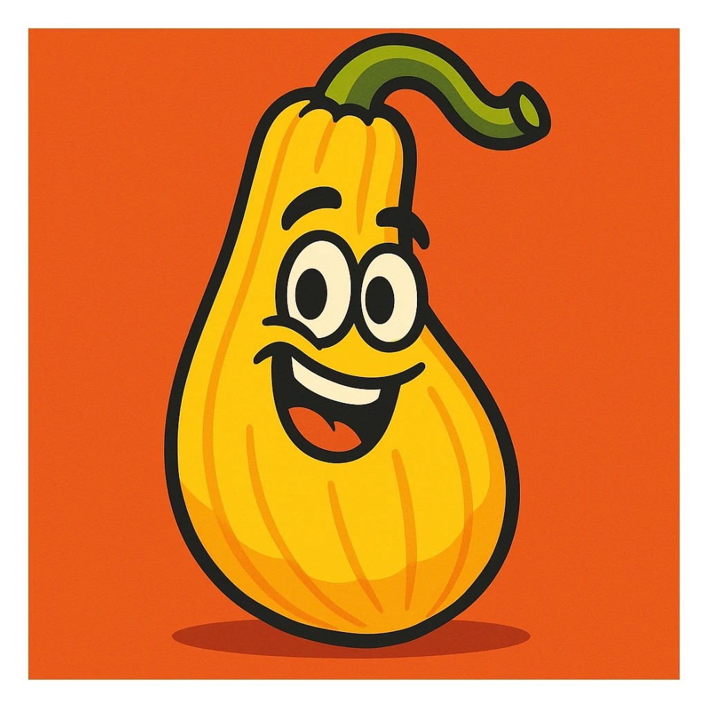 cartoon style summer squash with playful expression sticker