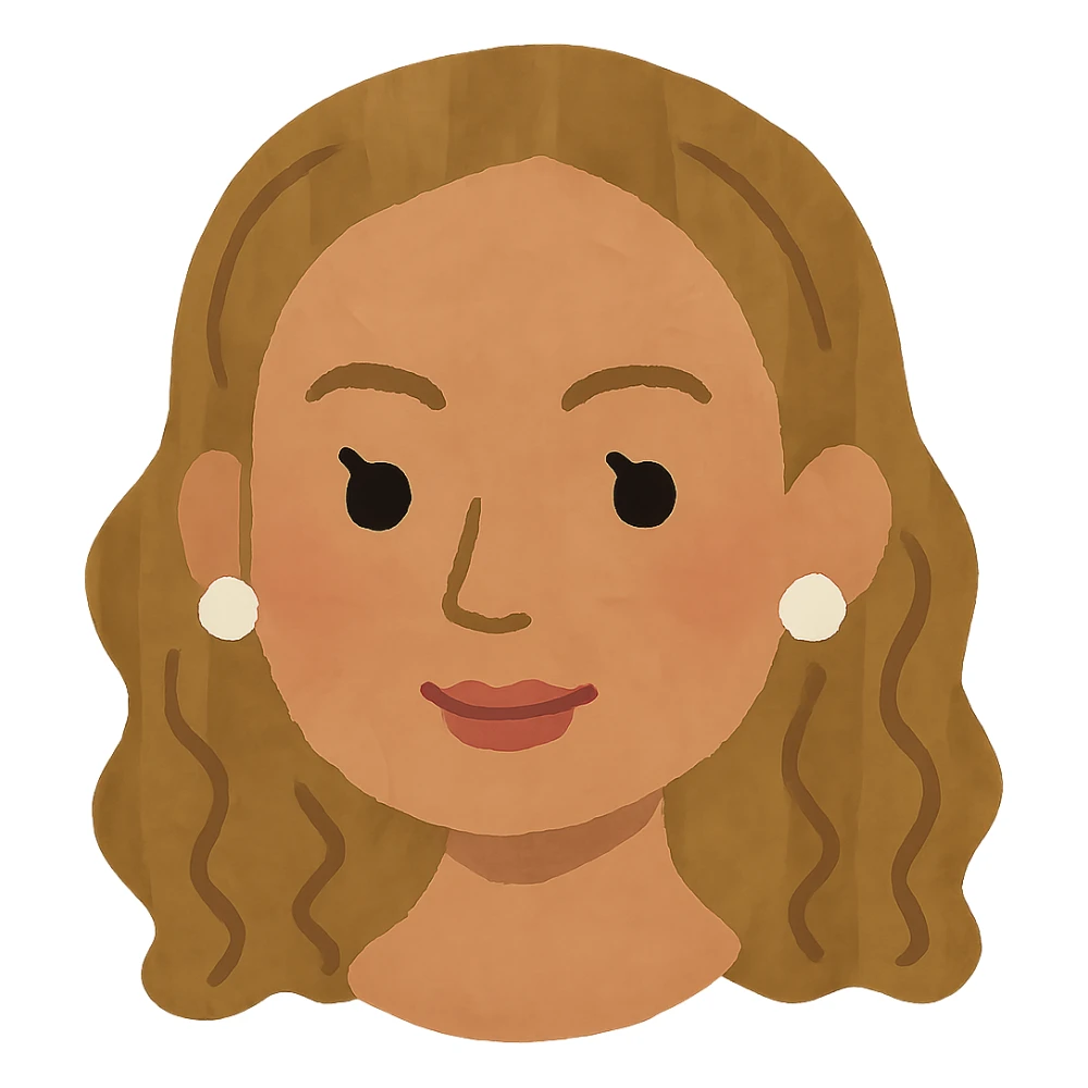 Beyonce's head in Irasutoya style, gentle expression, cartoon, minimal details, soft color palette, no background sticker