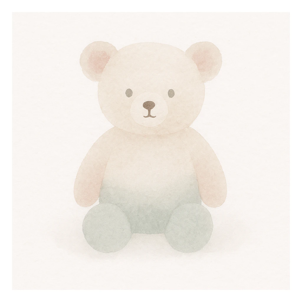 teddy bear, watercolor art style, soft and delicate colors sticker