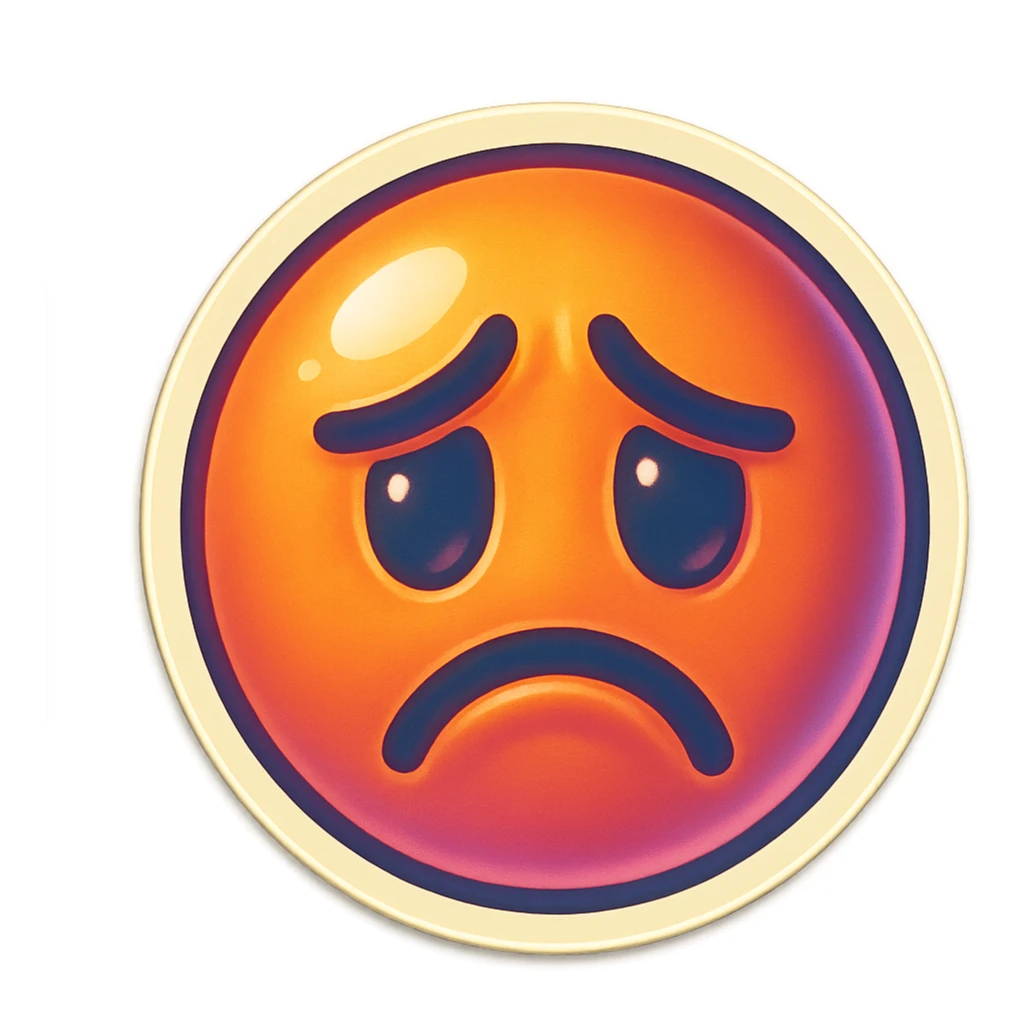 illustration of a sad human face sticker style sticker