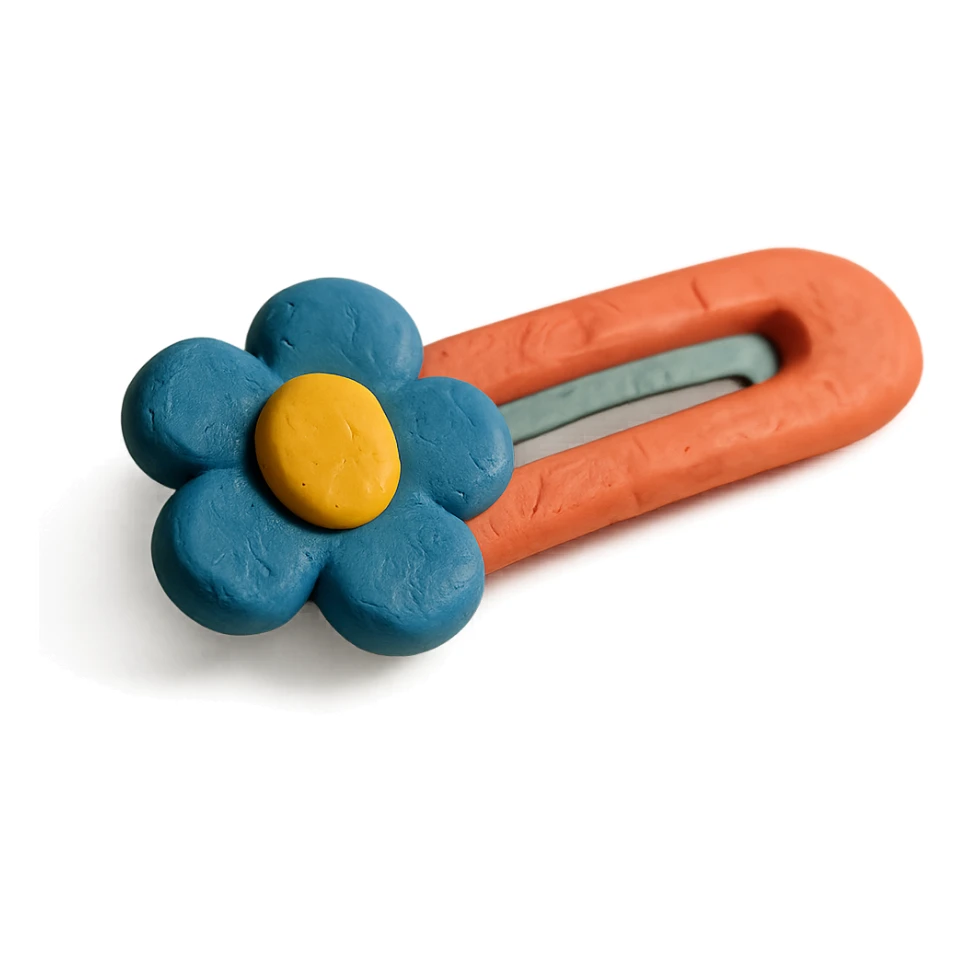 hairclip, plasticine texture, claymation style sticker