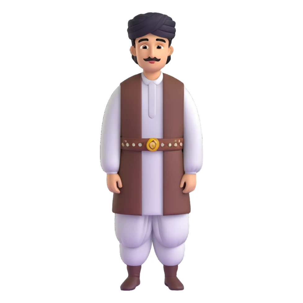 Kurdish man with traditional shal u shapik outfit sticker