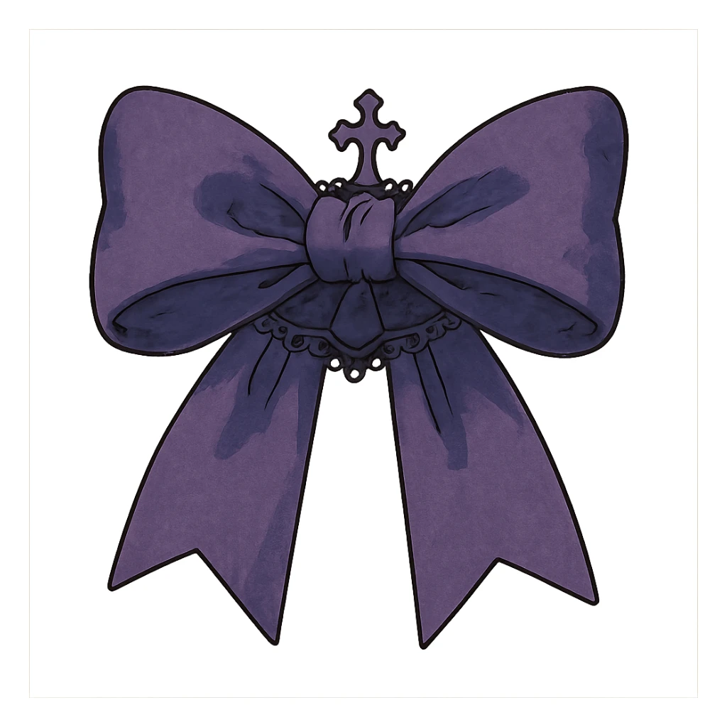 Purple gothic bow sticker