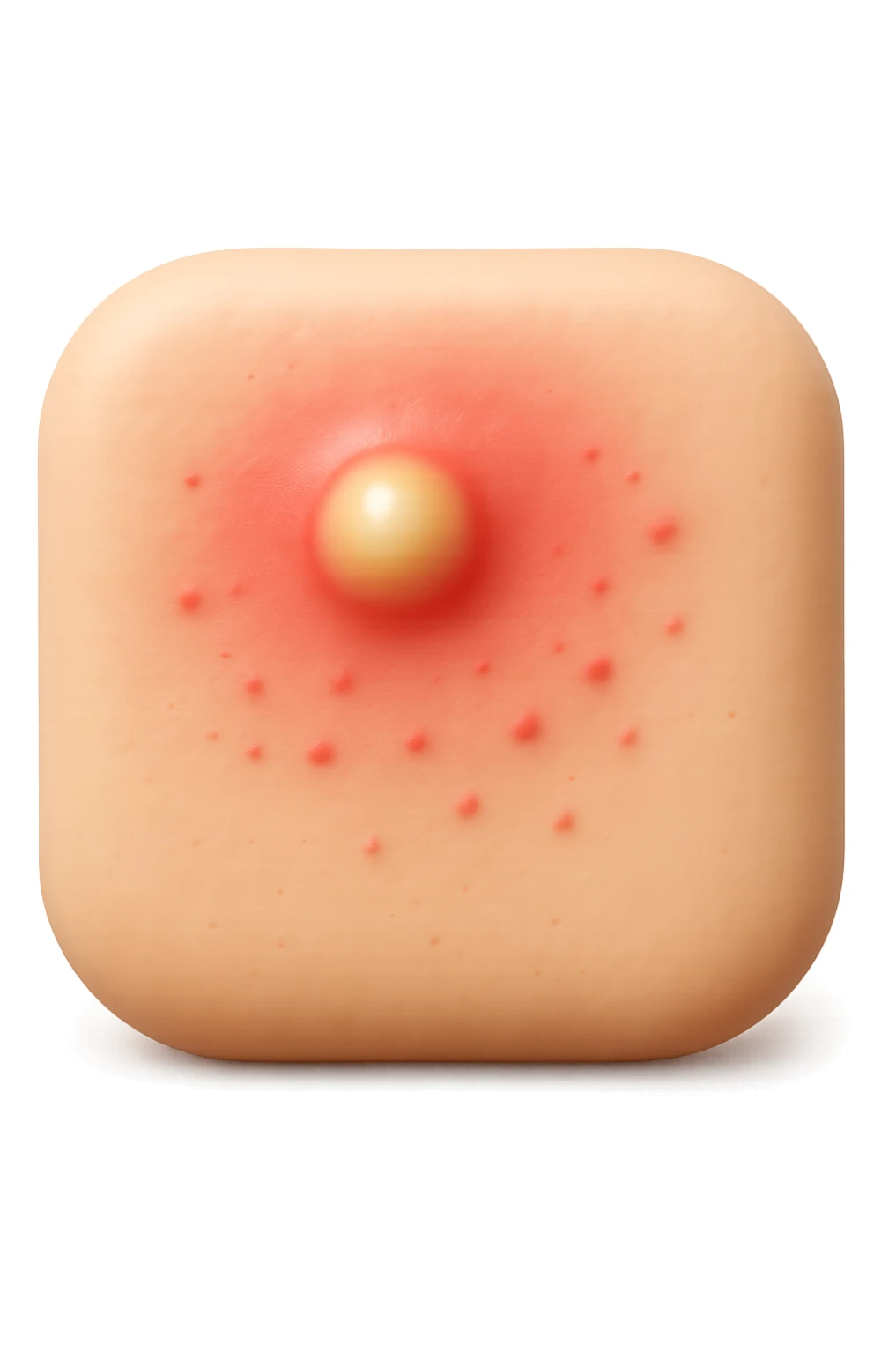 emoji 3d stile iphone di epidermide con rossore e brufolo sticker