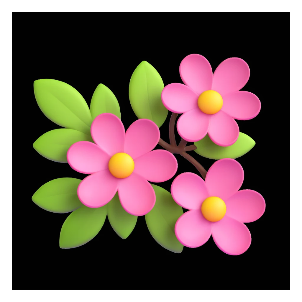 sakura cherry blossom, 3D emoji style sticker