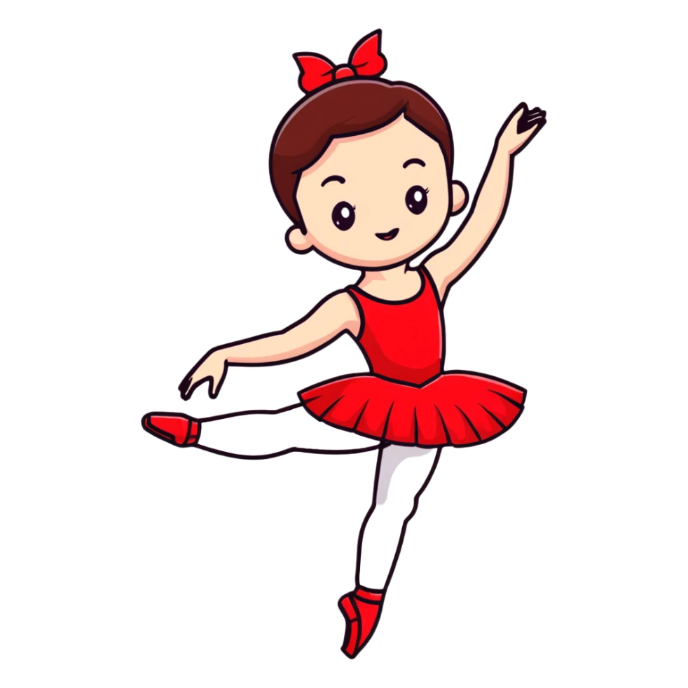 ballet dancer in cherry red dress, ballerina in red tutu sticker