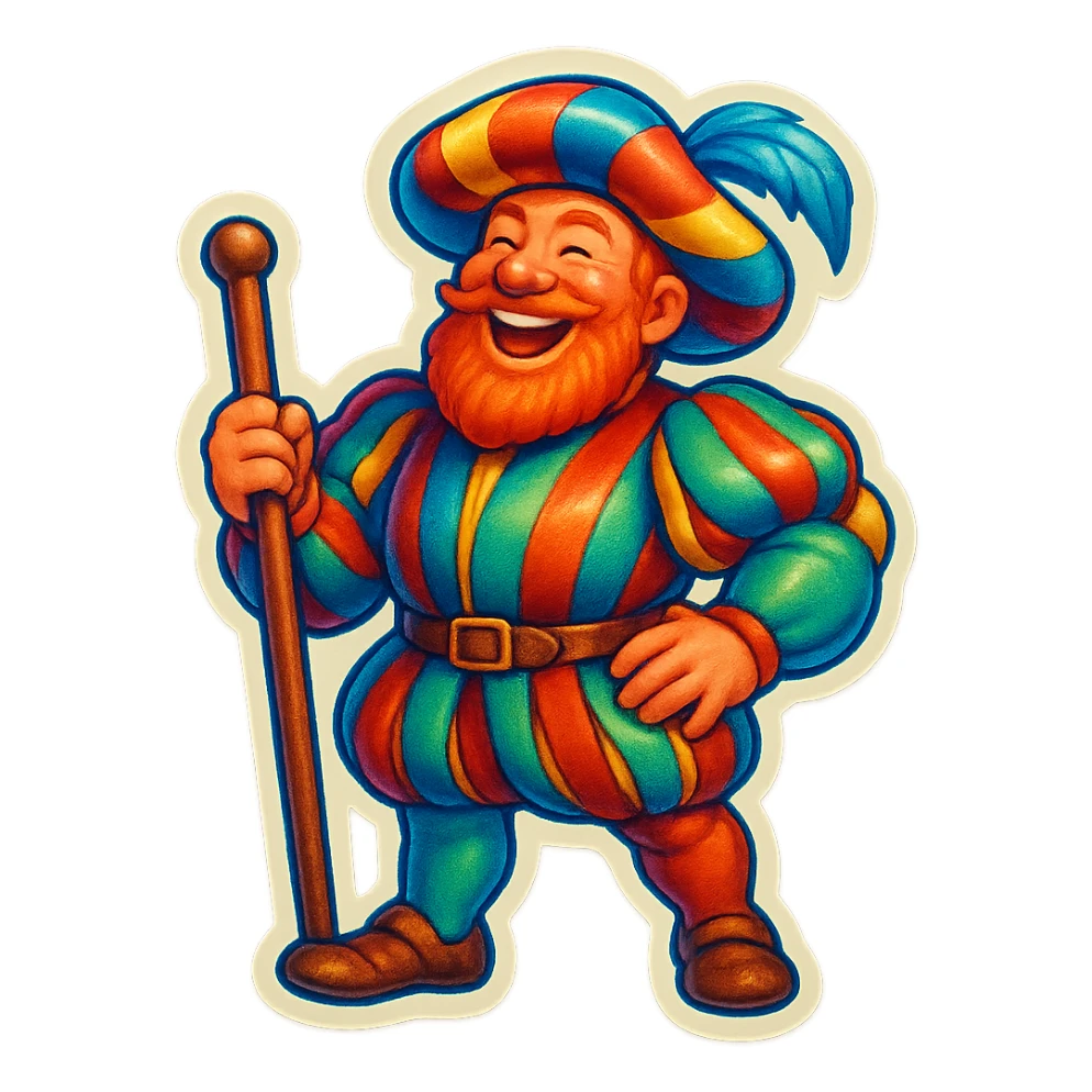 Red-bearded Landsknecht showing joy sticker