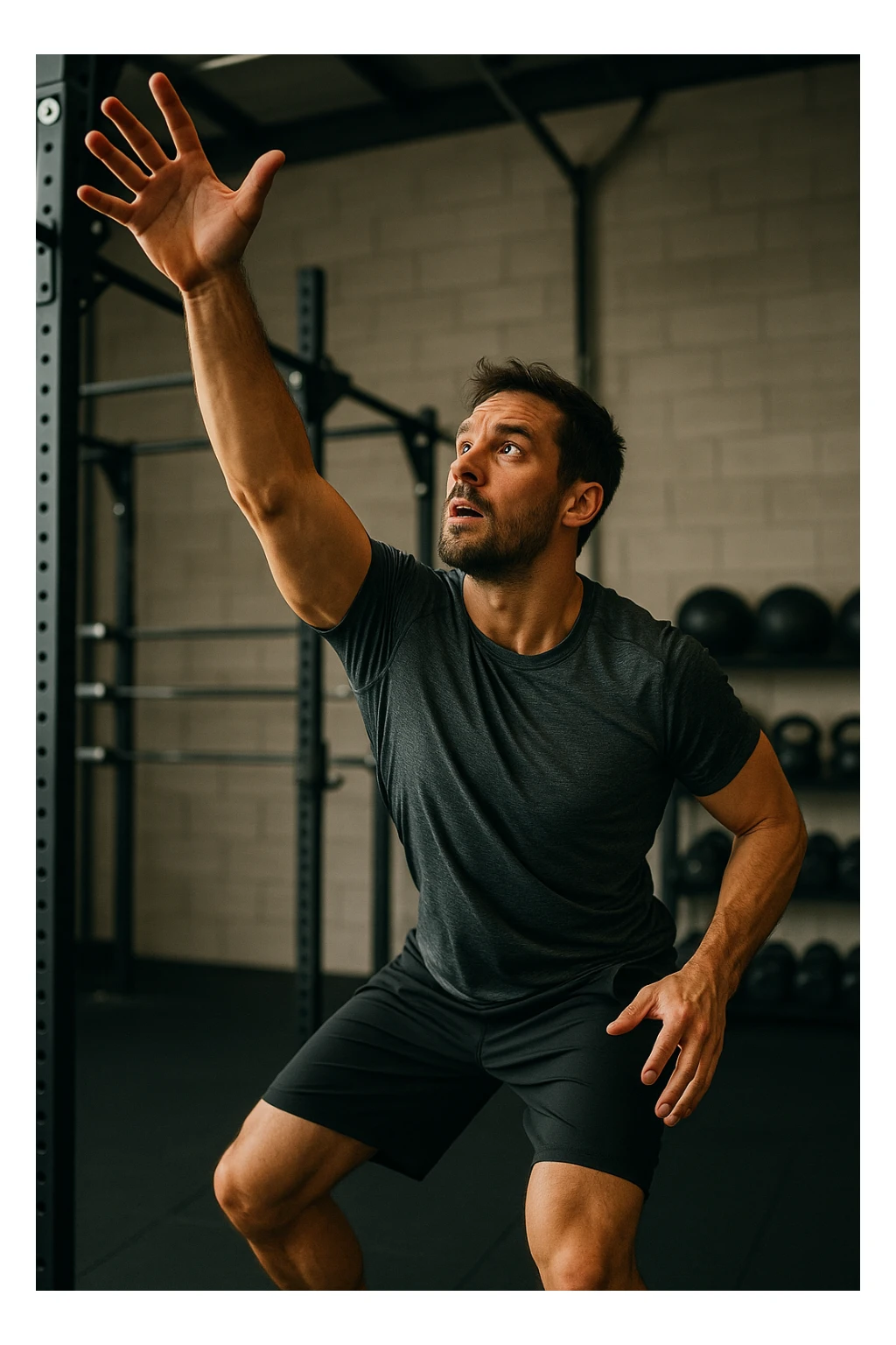 uomo in overreaching in palestra sticker