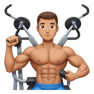 guy chest-fly-machine sticker