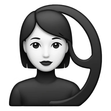 Minimalistic flat vector icon, iOS style, thin black outline on white background. Person silhouette. Black, completely monochrome, matte.  sticker