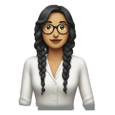 chica morena con rulos y lentes  sticker