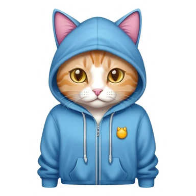 Cat wearing a hoodie sticker