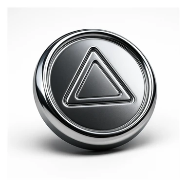 dalgona candy with triangle shape, chrome style, inspired by Squid Game sticker