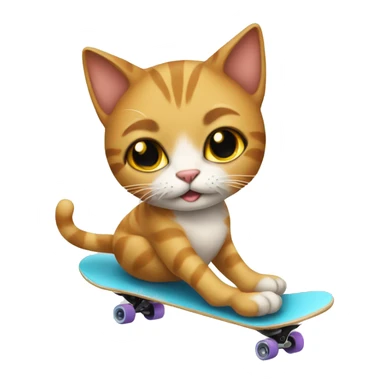 a cat riding a skatebored sticker