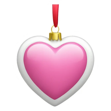 pink heart shaped christmas ornament  sticker