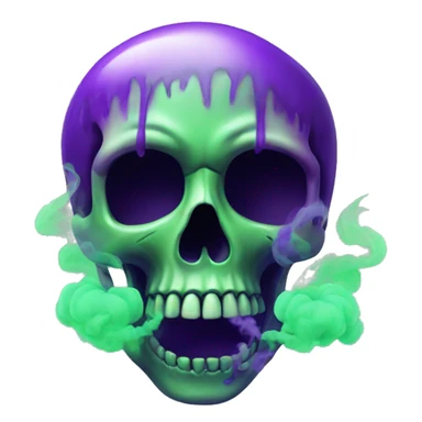 Skull with purple and green smoke sticker