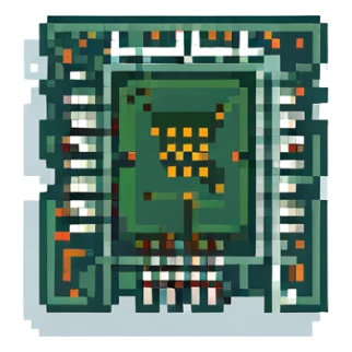 Retro microchip sticker