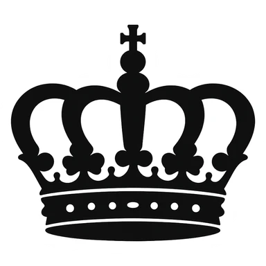 black color crown, digital illustration sticker