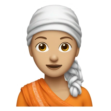 white female with orange bandana sticker
