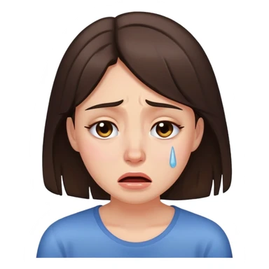 Brunette grill crying  sticker