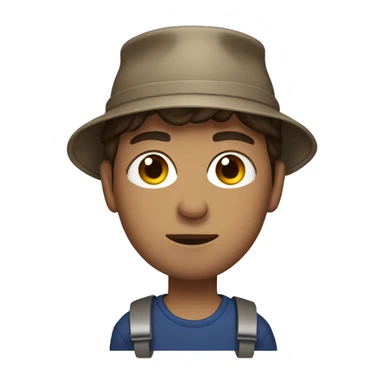 Brow haired male with a bucket hat and brown hair, he is also ukrainian sticker