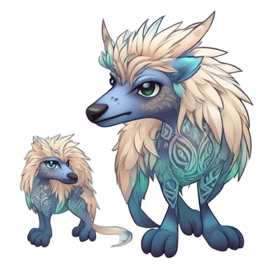 cute Kawaii edgy ethereal shy epic fantasy animal fursona Fionbri creature by griffsnuff & LiLaiRa & Falvie with exotic colors with intricate patterns full body sticker