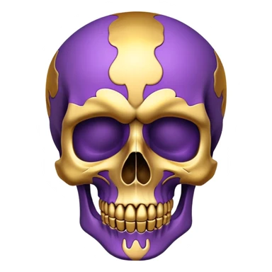 skull colored in LSU colors - purple and gold sticker