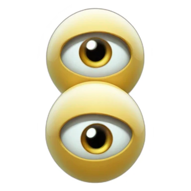 3d sphere with a cartoon highfalutin skin texture with big courageous eyes sticker