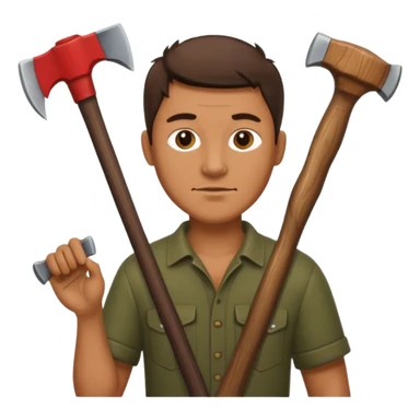 woodcutting man sticker
