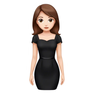 Beautiful woman,brown hair, in a nice black dress  sticker