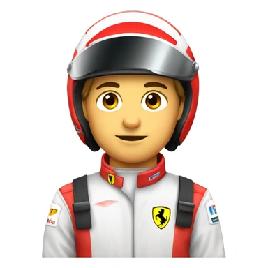 ferrari male racecar driver with helmet sticker