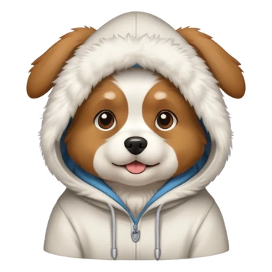 Dog wearing hoddie sticker