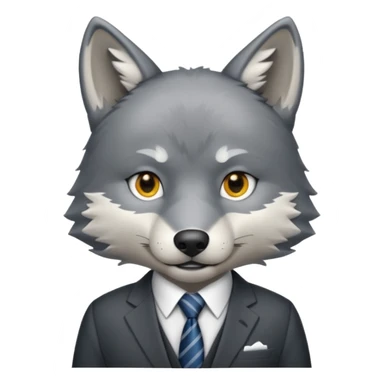 wolf in business suit (without whiskers) sticker