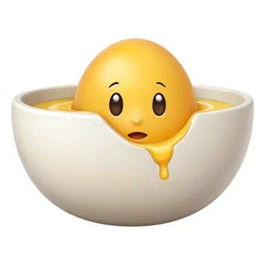 cracked egg in bowl  sticker