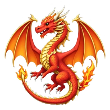 Simple fiery royal Dragon crest/brosch sticker