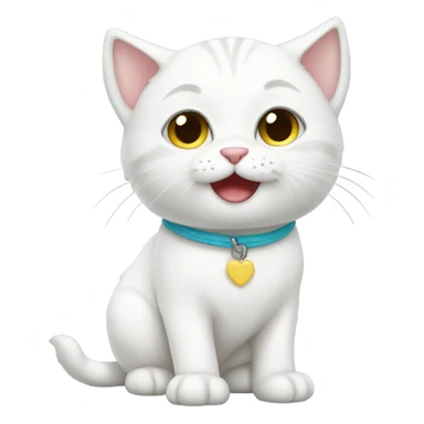 cute baby white cat sticker