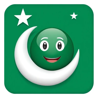 Pakistan countryball, smiling and waving sticker