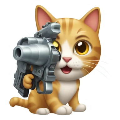 Cat with a ray gun sticker