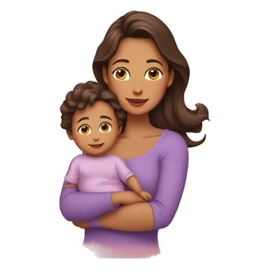 una mama con su bebe de 2-3 meses sticker