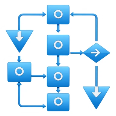 block diagram with arrows connecting shapes sticker