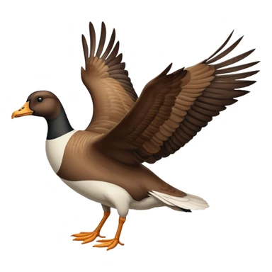 wild goose with black neck and brown wings, in flight sticker