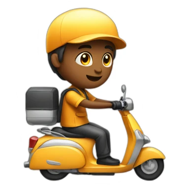 Food Delivery boy on scooter sticker