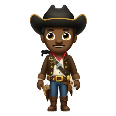 Cowboy Emoji with a pirate patch sticker