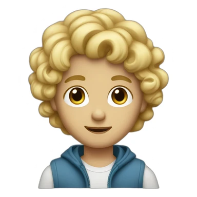 Semi-curled blond boy sticker