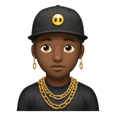 black guy with golden chains fleshtunnels and a snapback cap sticker