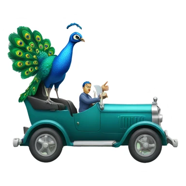 angry peacock driving car sticker