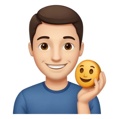 Homme tenant un 6 et un 7 sticker